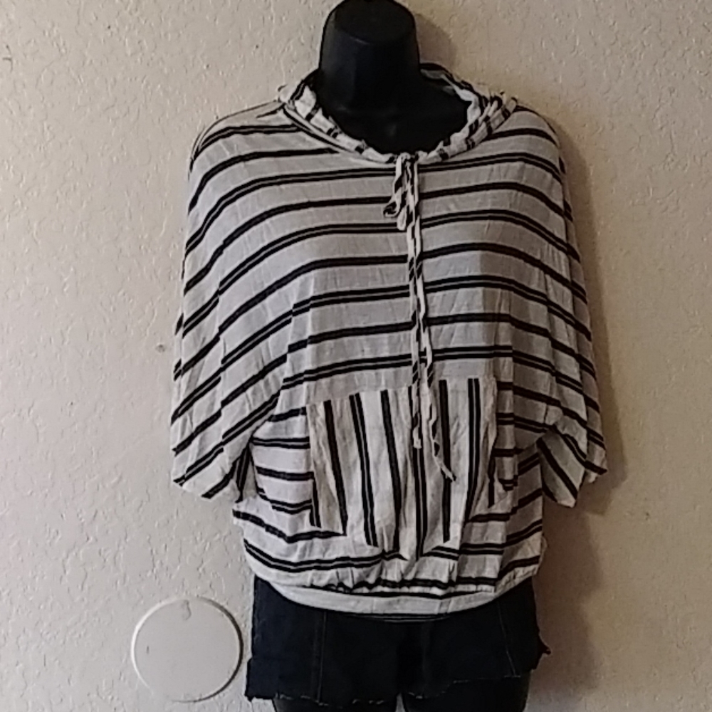 Striped, hooded, top